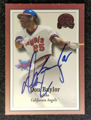 Autographed 2000 Fleer Greats Of The Game Don Baylor 29 Angels Boston Red Sox