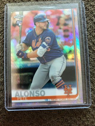 2019 Topps Chrome Prism Refractor Pete Alonso Rc York Mets Rookie