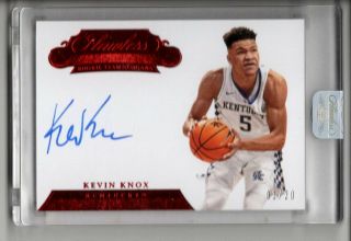 Kevin Knox Auto Rc /20 2018 - 19 Panini Flawless Rookie Team Slogans Autograph Sp