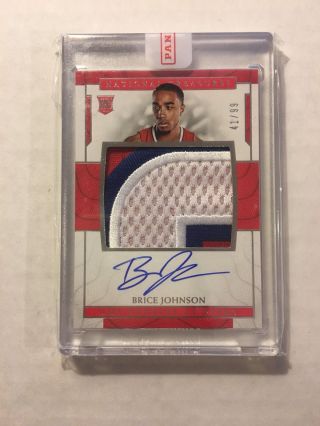 2016/17 National Treasures Brice Johnson Autograph/auto Jersey Patch Clippers 99