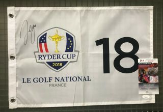 Sergio Garcia Signed 2018 Ryder Cup France Golf Flag Autographed Jsa Auto