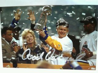 Dick Vermeil Authentic Hand Signed 4x6 Photo - St Louis Rams Bowl
