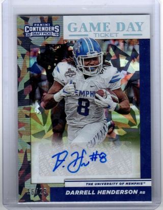 Darrell Henderson 2019 Panini Contenders Cracked Ice /23 Auto Rookie Rc Game Day