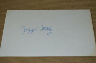 Jigger Statz Autographed Signed 3x5 Card 1919 Ny Giants,  Cubs,  Brooklyn D:88