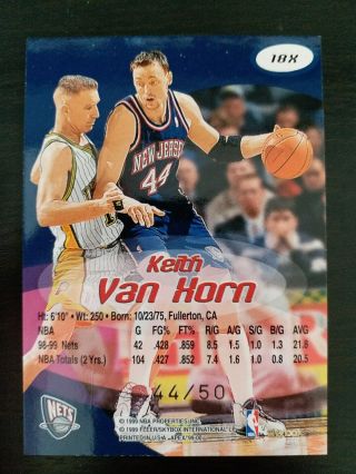 1999 - 00 SkyBox APEX Xtra Parallel Keith Van Horn ed44/50 Jersey Number 2