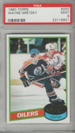 1980 1981 Topps 250 Wayne Gretzky Edmonton Oilers Hof Hockey Card Psa 9