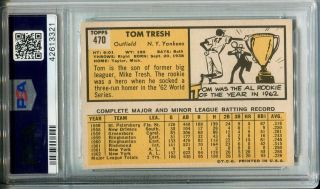1963 Topps 470 Tom Tresh PSA 7 NM York Yankees 2