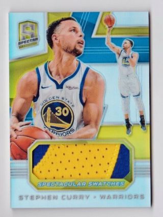 Stephen Curry Jersey Patch /10 Gold 2018 - 19 Panini Spectra Prizm Swatch Warriors