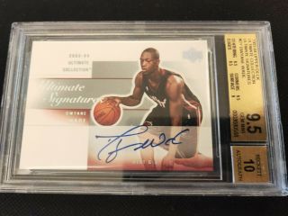 2003 - 04 Ud Ultimate Coll.  Dwyane Wade Rc Rookie On Card Auto Bgs 9.  5 10 Gem