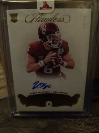 2018 Flawless Baker Mayfield On Card Rookie Auto (rc) 10/25