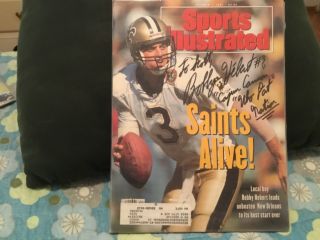 Bobby Hebert Signed 1991 Sports Illustrated/ Orleans Saints Qb/ To Scott