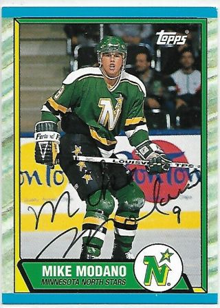 Mike Modano - Hand - Signed Autograph 1989 Opc North Stars Rookie Nhl Hockey Card