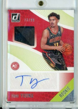 2018/19 Donruss Trae Young Auto Autograph Rookie Jersey Patch Rpa /199 Hawks