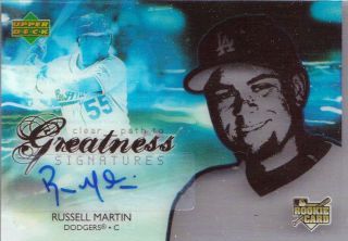 Russell Martin 2006 Ud Clear Path To Greatness Futures Certified Autograph - Rc