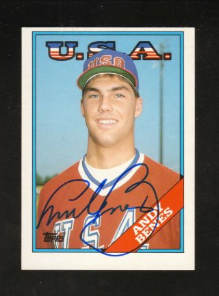 Andy Benes Autograph - - Olympic Team Usa - - 1988 Topps Traded Baseball Card