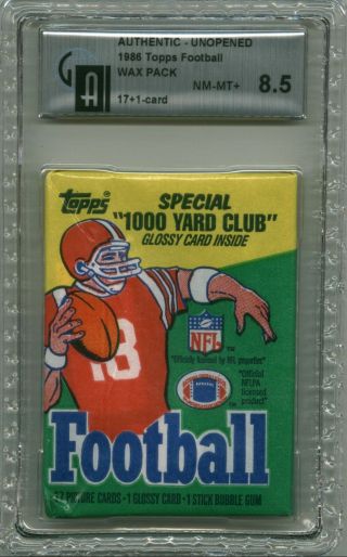 1986 Topps Football Wax Pack Gai 8.  5 Possible Jerry Rice Steve Young Rc Psa 10?