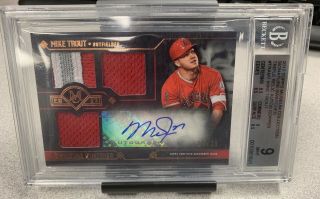 2017 Topps Museum Mike Trout Auto Signature Swatches Copper 08/25 Bgs 9 Auto 10