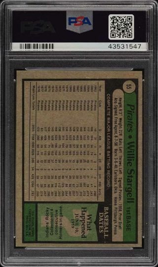 1979 Topps Willie Stargell 55 PSA 8 NM - MT (PWCC) 2