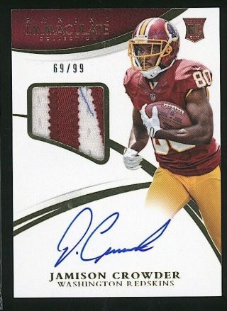 2015 Immaculate Jamison Crowder Auto/autograph Rc/rookie Patch /99 Redskins