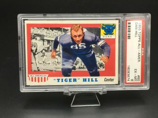 1955 Topps All American Football Dan Tiger Hill Psa Ex - Mt 6 60 Duke Blue Devils