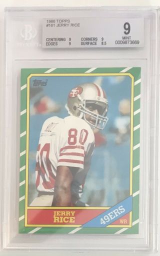 1986 Topps Jerry Rice Rc Bgs 9 Centered Colors Looks Better Than A 9