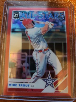 2019 Donruss Optic Mike Trout All Stars Red Prizm Refractor Ed 01/60 Ebay 1/1