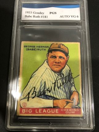 1933 Goudey Babe Ruth 181 York Yankees Baseball Cards.