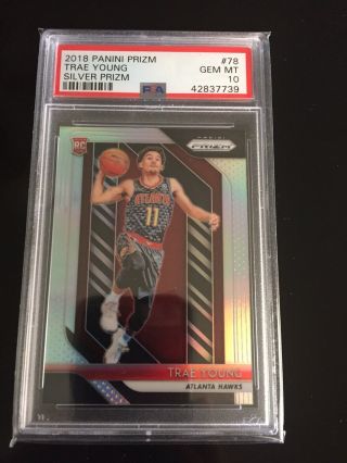2018 - 19 Trae Young Panini Silver Prizm Rc Rookie Psa 10