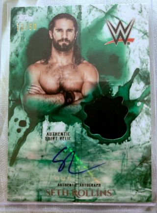 Seth Rollins 2018 Topps Wwe Undisputed Auto Relic Green Ursr 12/50