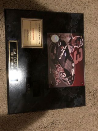 Dale Earnhardt,  Sr.  Plaque With Piece Of Racing Tire Winston Cup Authentic