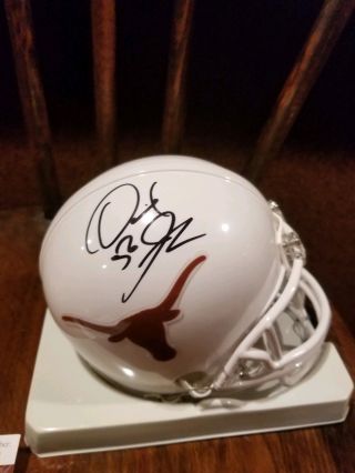 Derrick Johnson Autographed Mini Helmet U Of Texas Jsa Authentic