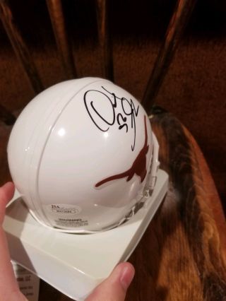 Derrick Johnson autographed mini helmet U of TEXAS JSA AUTHENTIC 3