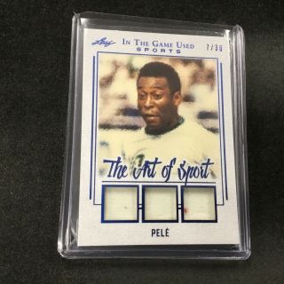 Pele 2019 Leaf In The Game Sports Triple Jersey Patch Relic 7/30 Jk