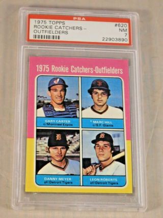1975 Topps 620 Rookie Catchers - Outfielders Gary Carter Psa Nm 7 Hof Rc