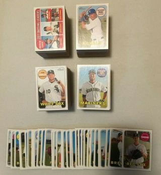 2018 Topps Heritage Baseball Complete Set 1 - 400 1969 Style Nrmt,  33 Extra Cards