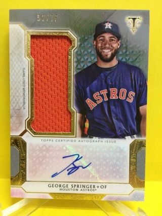 George Springer 2018 Topps Triple Threads Auto Jersey Patch Relic 52/75 Astros