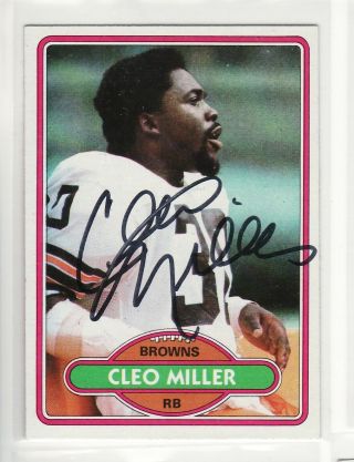 Cleo Miller Cleveland Browns 1980 Topps 354 Autographed Card