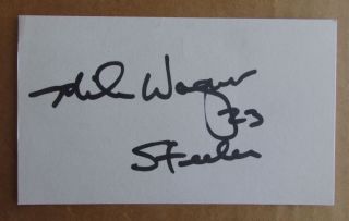 Mike Wagner Signed Autograph 3x5 Index Card 4x Nfl Sb Champion 1971 - 80 Steelers