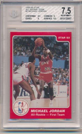 1985 - 86 Star Michael Jordan 2 All - Rookie Team Bgs 7.  5 Near 8.  5 9 9 C3491