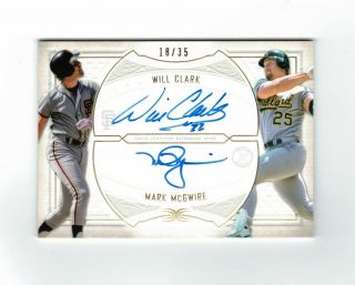 2019 Topps Definitive Will Clark Mark Mcgwire Dual On Card Auto 18/35
