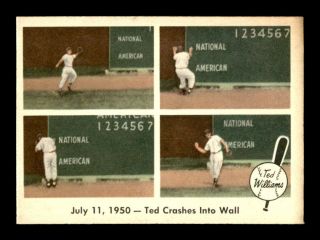 1959 Fleer Ted Williams 40 Ted Crashes Into Wall Exmt X1370022