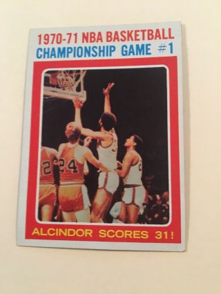 1970 - 1971 Topps Nba Championship Game 1 Lew Alcindor Basketball Card