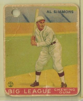 1933 Goudey 35 Al Simmons P/f Hof Chicago White Sox