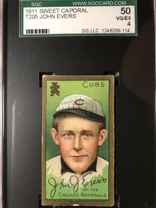 1911 T205 Johnny Evers,  Chicago Cubs Sgc 50 Like Psa 4 - Tough Hofer