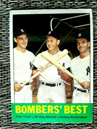 Mickey Mantle 1963 Topps York Yankees Bomber Best 173 Card