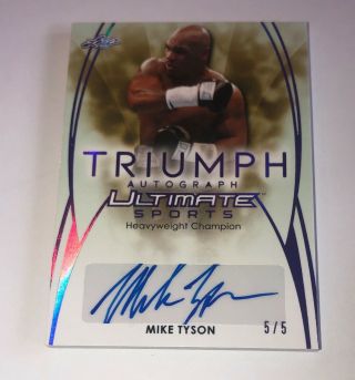 2019 Leaf Ultimate Sports Mike Tyson Auto Autograph Triumph Card D 5/5