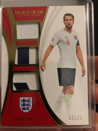 2018 - 19 Immaculate Soccer Harry Kane Triple Patch 08/25 England [rs]