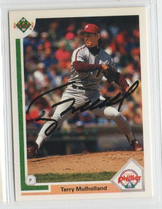 Terry Mulholland 1991 Upper Deck Autographed Auto Signed Card Phillies