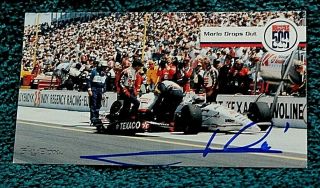 Skybox Indy 500 Trading Card Autographed Hand Signed Indy Winner Mario Andretti