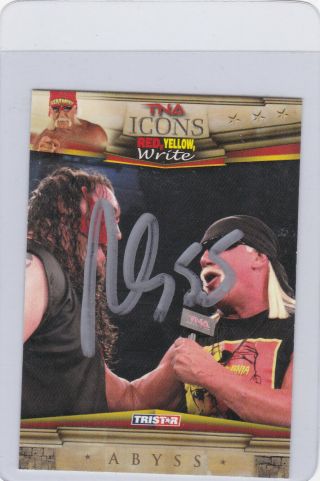 Wwe Tna Wrestling Abyss W/hulk Hogan Autographed Signed Card